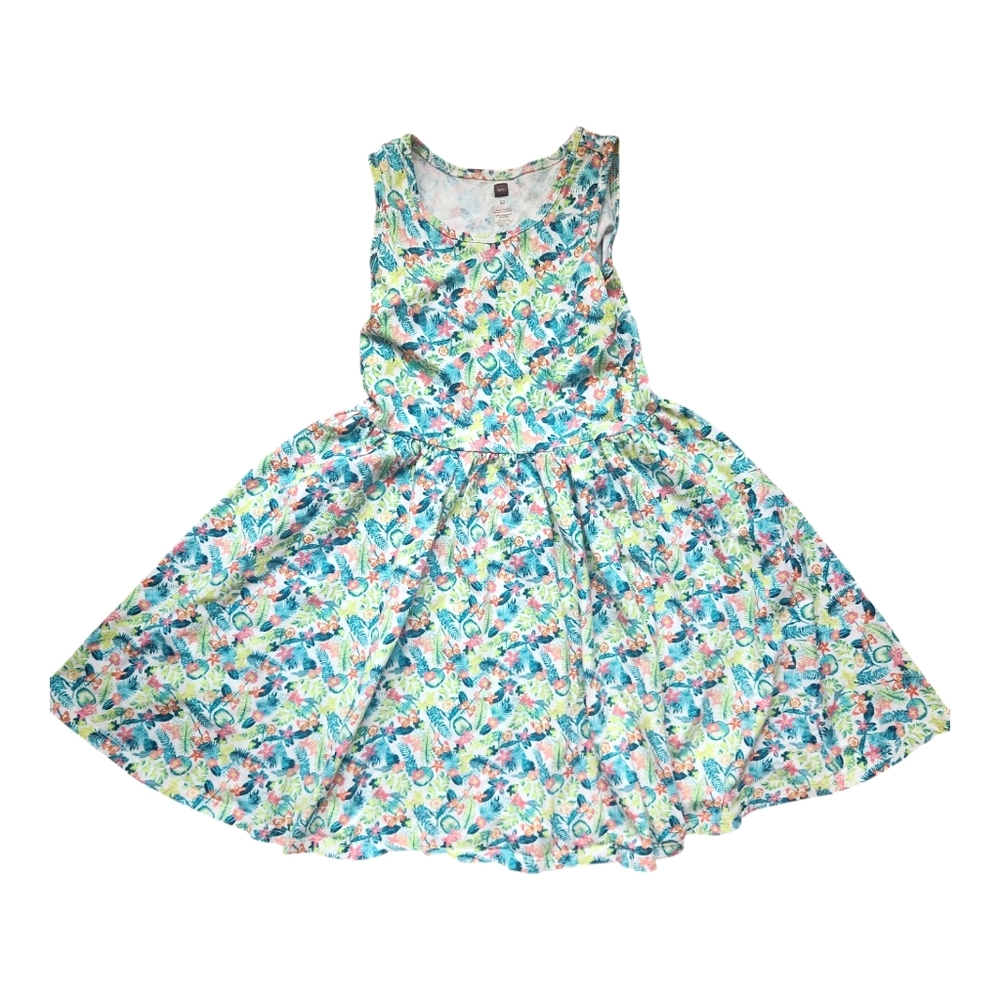 Tea Collection Kids/Girls Daintree Tank Dress Sleeveless Multicolor Cotton Sz 10